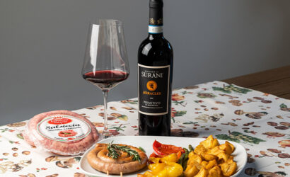 salsiccia con verdure-accompagnata da vino surani heracles